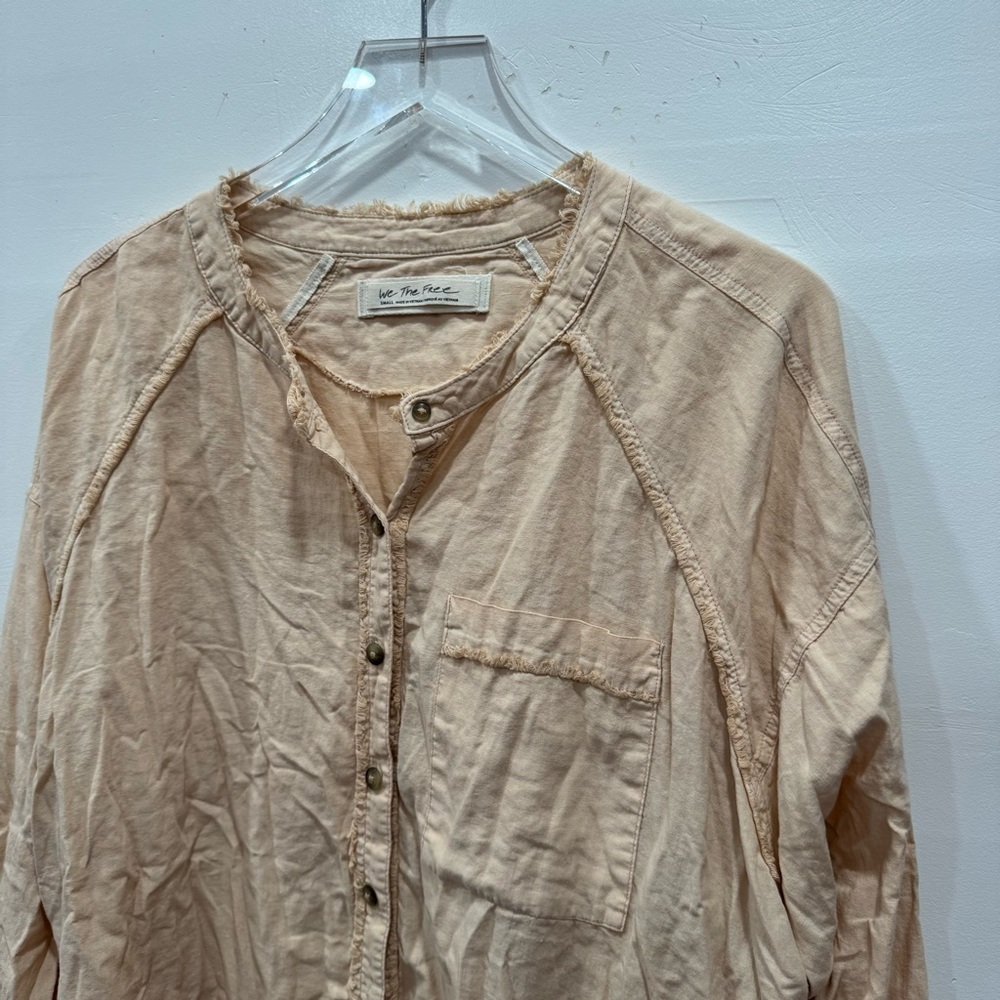 We The Free Keep It Simple Button Down Shirt Fray… - image 2